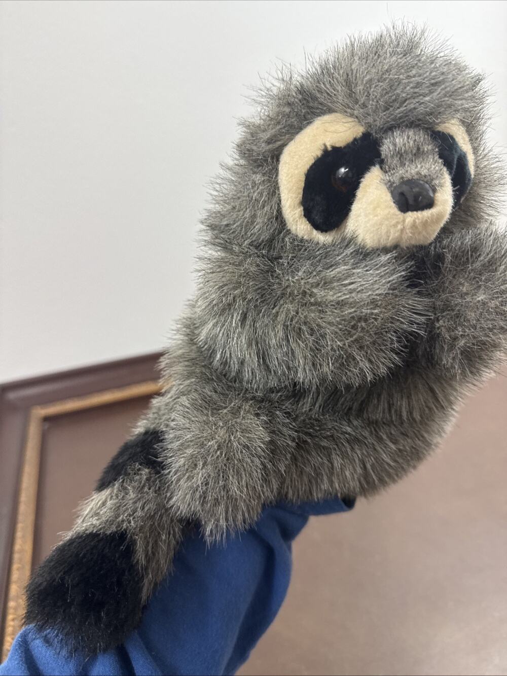 Folkmanis Racoon Full Body Puppet Plush Realistic Brown Stuffed Wildlife Toy